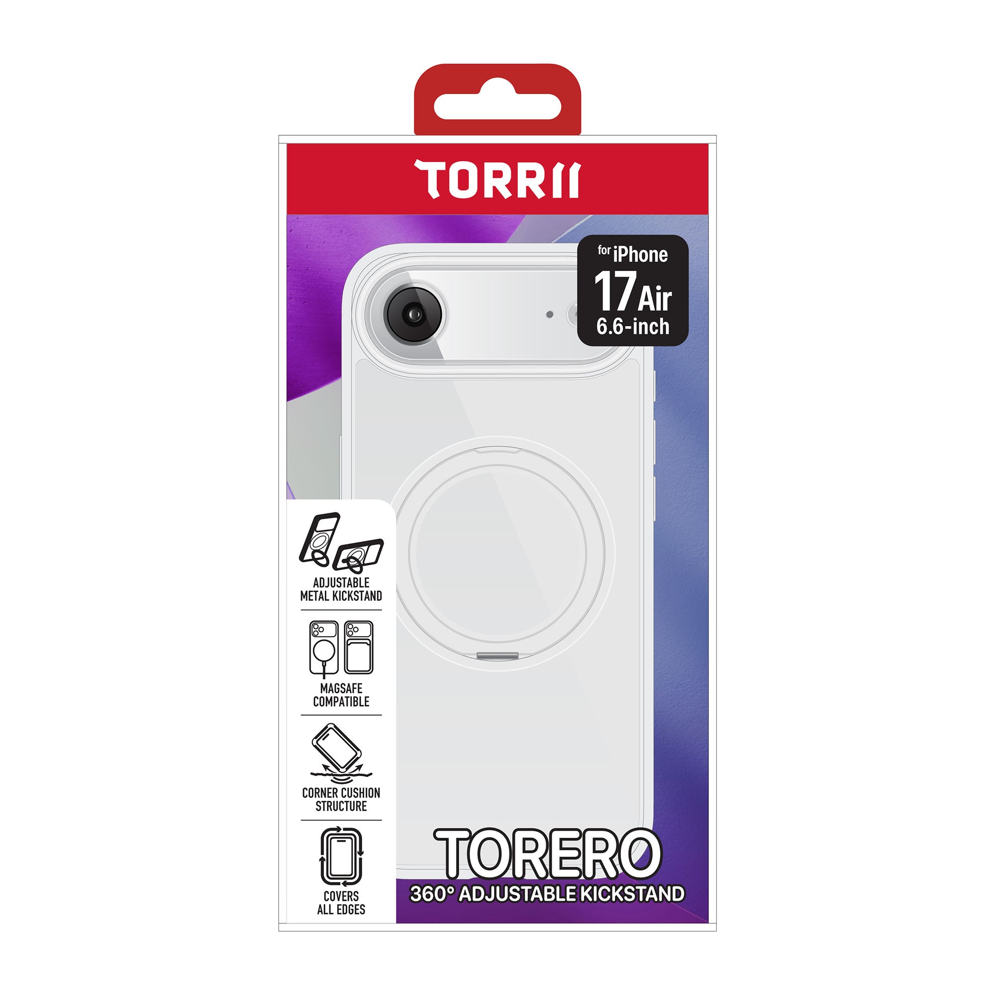 Torrii iPhone 17 Air Torero Magsafe Stand Case - Clear Torrii iPhone 17 Air Torero Magsafe Stand Case - Clear